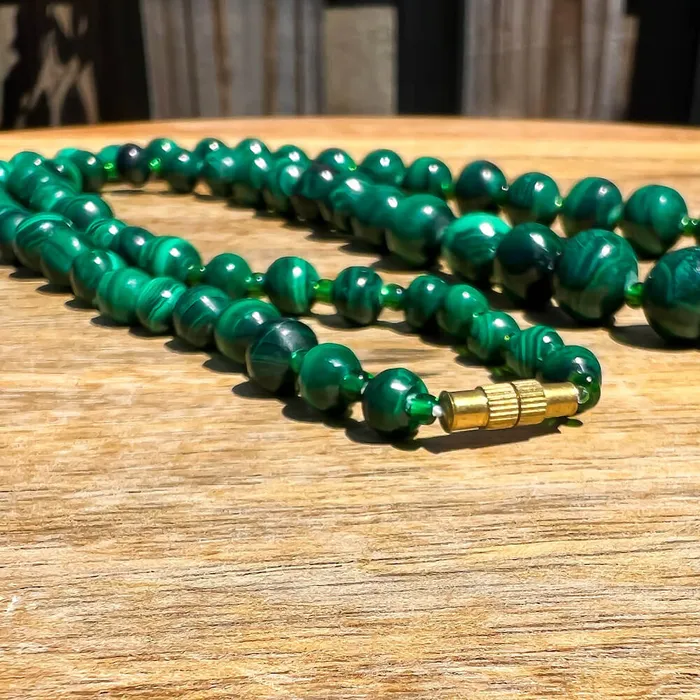 Magic Crystals Necklaces Handmade Authentic Malachite Bead Necklace