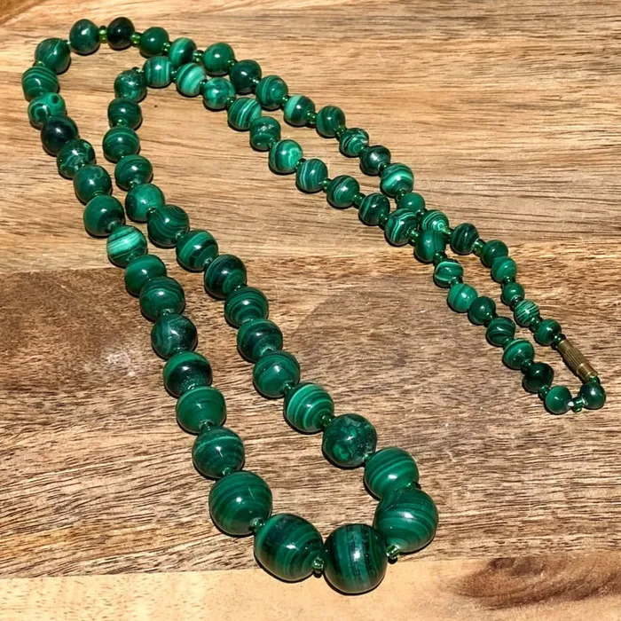 Magic Crystals Necklaces Handmade Authentic Malachite Bead Necklace
