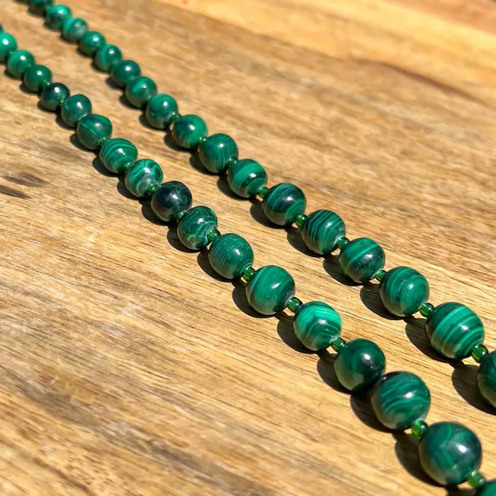 Magic Crystals Necklaces Handmade Authentic Malachite Bead Necklace