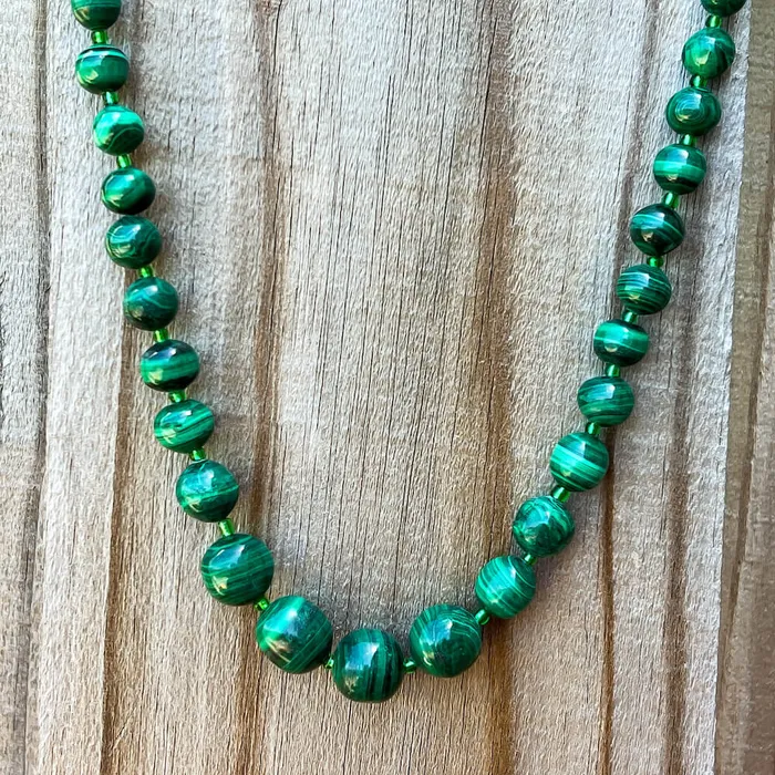 Magic Crystals Necklaces Handmade Authentic Malachite Bead Necklace