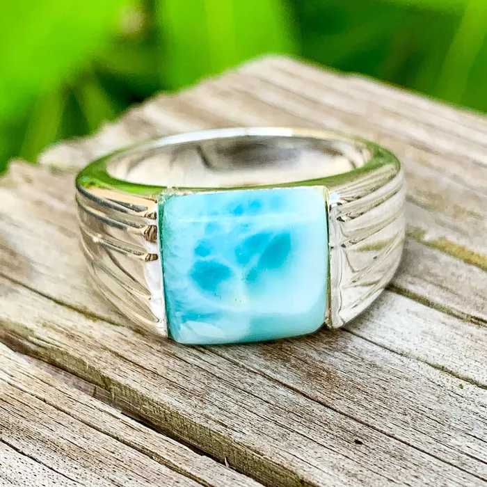 Magic Crystals Rings Silver 925 AAA Larimar Ring