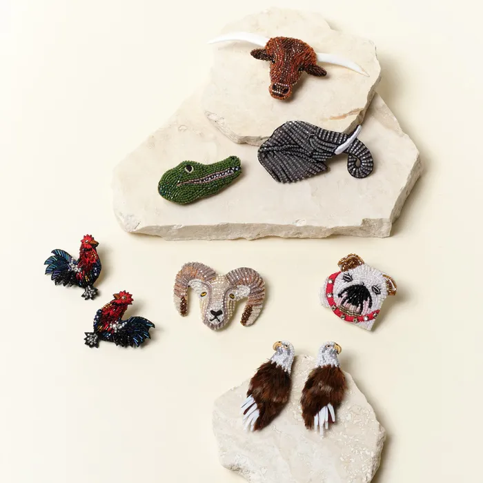 Mignonne Gavigan Earrings Gamecock Stud Earrings Red Multi Mignonne Gavigan Earrings Gamecock Stud Earrings Red Multi