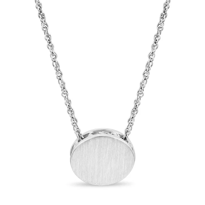 Necklaces Locking Sterling Silver Fine Rope Chain Necklace w Round Filigree Slide Pendant Eternity