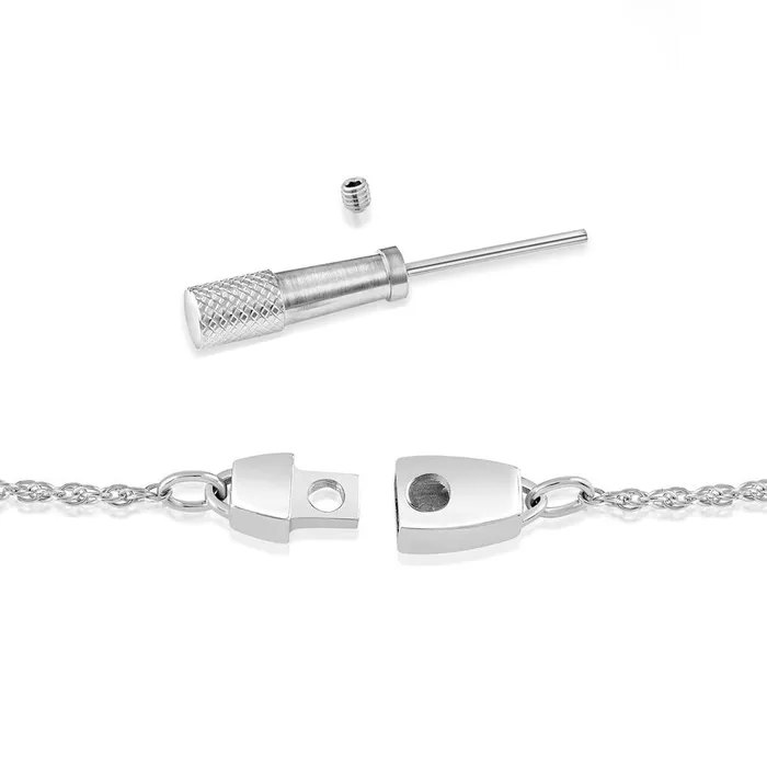 Necklaces Locking Sterling Silver Fine Rope Chain Necklace w Round Filigree Slide Pendant Eternity