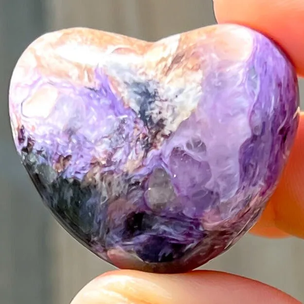 Necklaces Magic Crystals Grade A Charoite Puffy Heart