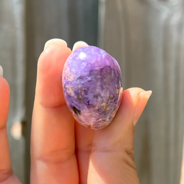 Necklaces Magic Crystals Grade A Charoite Puffy Heart