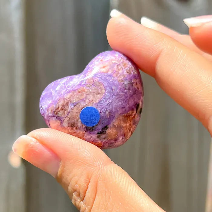 Necklaces Magic Crystals Grade A Charoite Puffy Heart
