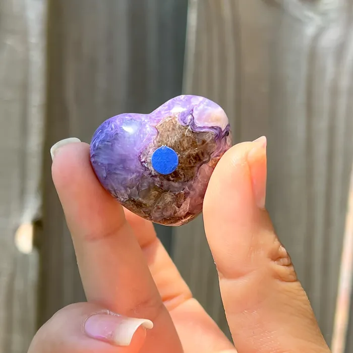 Necklaces Magic Crystals Grade A Charoite Puffy Heart