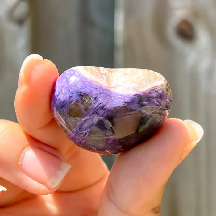 Necklaces Magic Crystals Grade A Charoite Puffy Heart
