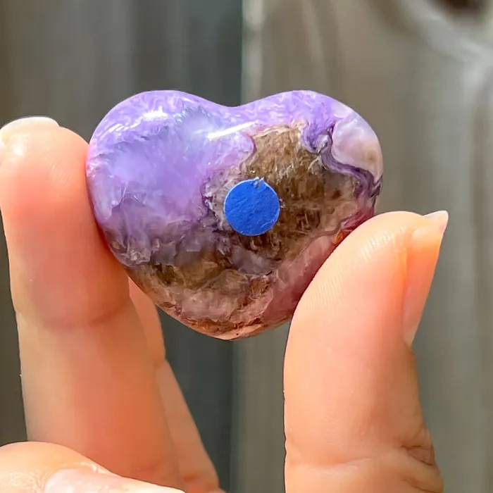 Necklaces Magic Crystals Grade A Charoite Puffy Heart