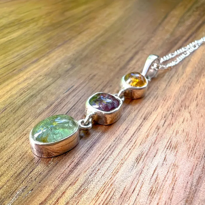 Necklaces Magic Crystals Multicolor Tourmaline Stone Necklace