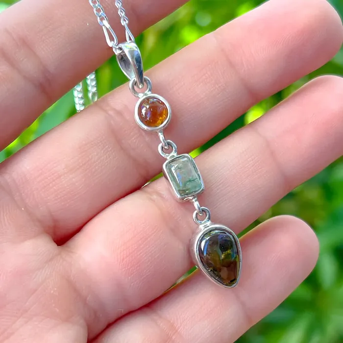 Necklaces Magic Crystals Multicolor Tourmaline Stone Necklace