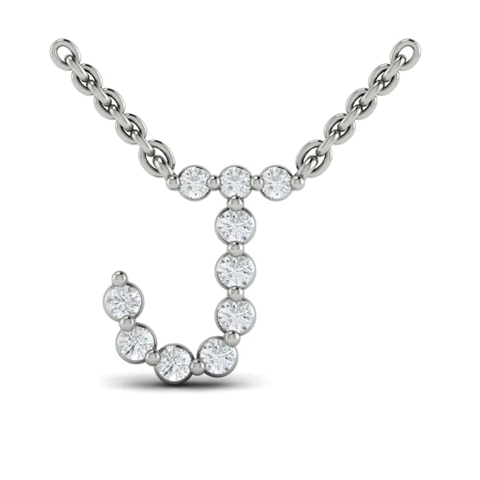 Necklaces Shop IDC estore Vlora Amuleta 14K Diamond Initial Pendant Necklace Approximately 02CTW