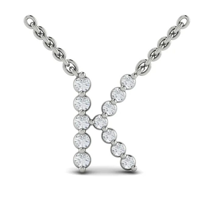 Necklaces Shop IDC estore Vlora Amuleta 14K Diamond Initial Pendant Necklace Approximately 02CTW