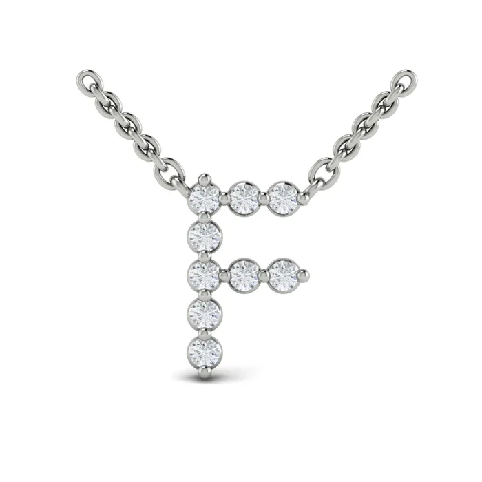 Necklaces Shop IDC estore Vlora Amuleta 14K Diamond Initial Pendant Necklace Approximately 02CTW