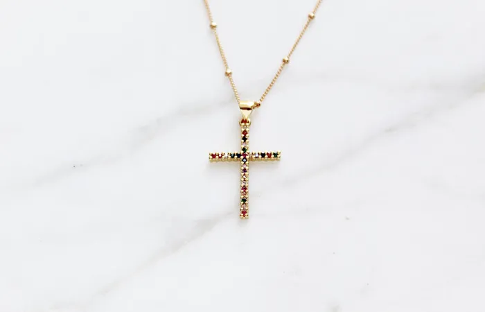 Necklaces TheLittleCatholic Sparkle Cross necklace