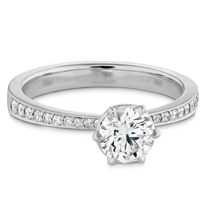 Rings Hearts on Fire HOF Signature 6 Prong Engagement Ring Diamond Band