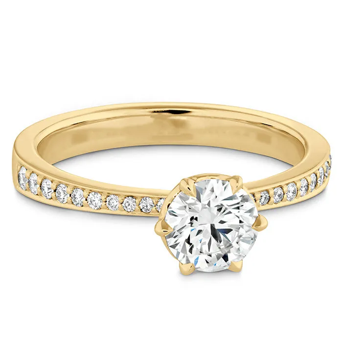 Rings Hearts on Fire HOF Signature 6 Prong Engagement Ring Diamond Band