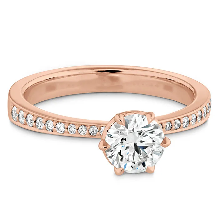 Rings Hearts on Fire HOF Signature 6 Prong Engagement Ring Diamond Band