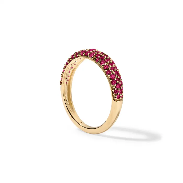 Rings SG Fine Ruby Pave Stack Ring