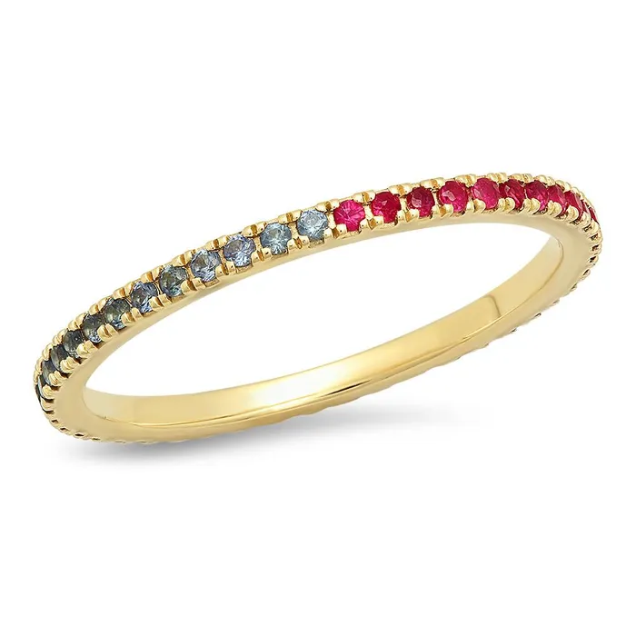 Rings Two Tone Gemstone Eternity Band Eriness Jewelry
