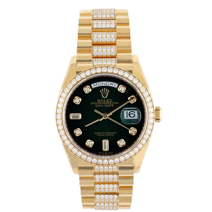 Rolex 128348RBR DayDate Presidential 18K Yellow Gold 36mm Preowned Shop IDC estore PreStyled Sets Rolex 128348RBR DayDate Presidential 18K Yellow Gold 36mm Preowned Shop IDC estore PreStyled Sets