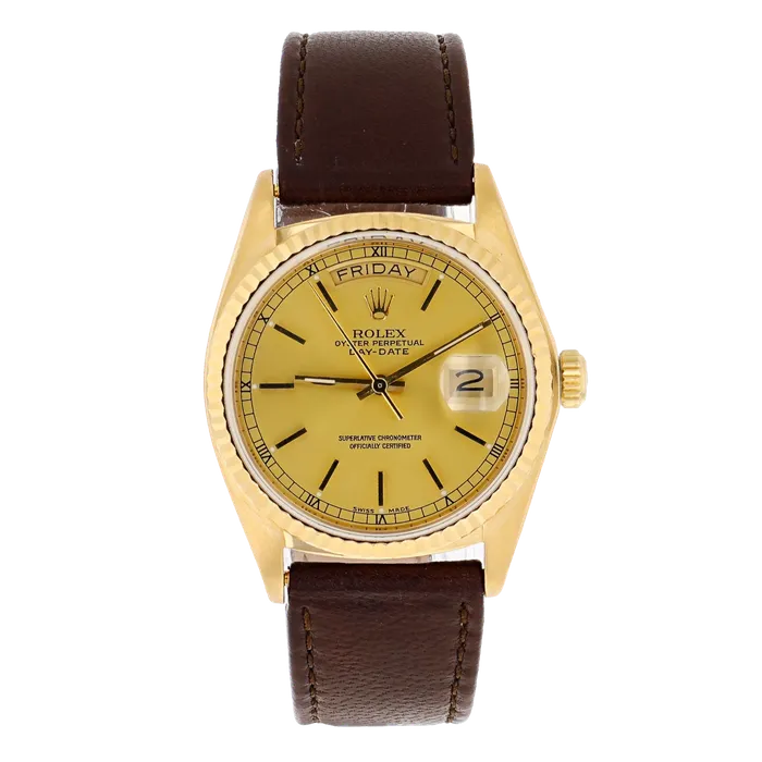 Rolex 18038 DayDate Presidential 18k Yellow Gold 36mm Preowned International Diamond Center PreStyled Sets Rolex 18038 DayDate Presidential 18k Yellow Gold 36mm Preowned International Diamond Center PreStyled Sets