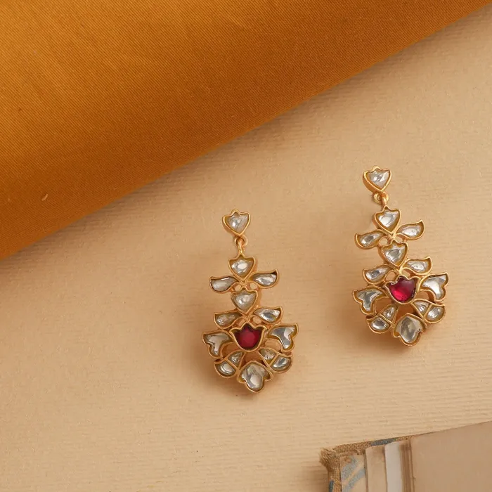 Shashi Gold Plated Jadau Silver Earrings SILVER Earrings