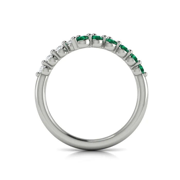 Shop IDC estore Rings Vlora Adella14K Diamond and Emerald Open Wrap Ring 026CTW Diamond 031CTW Emerald