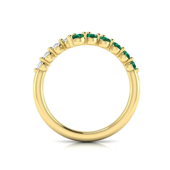 Shop IDC estore Rings Vlora Adella14K Diamond and Emerald Open Wrap Ring 026CTW Diamond 031CTW Emerald