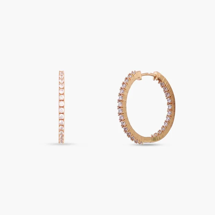 SILVER Earrings Aurora Arc CZ Silver Hoop Earrings