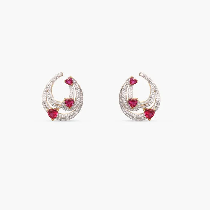 SILVER Earrings Lyra CZ Silver Hoop Earrings