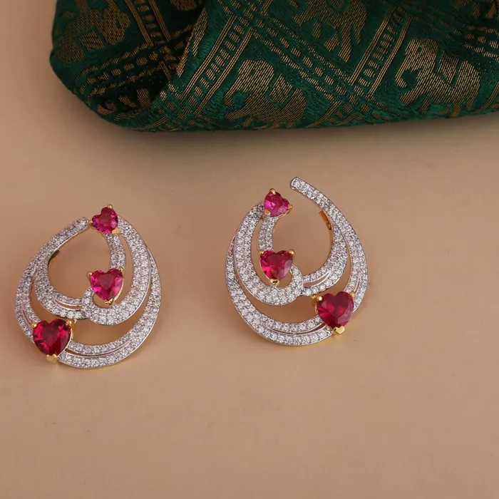 SILVER Earrings Lyra CZ Silver Hoop Earrings