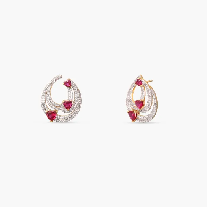 SILVER Earrings Lyra CZ Silver Hoop Earrings