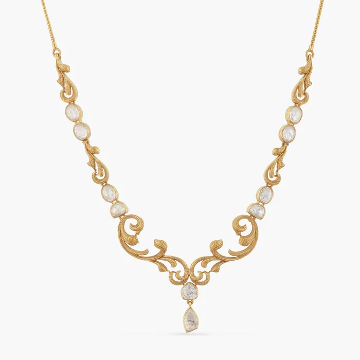 SILVER Necklaces Baroque Moissanite Silver Grand Necklace