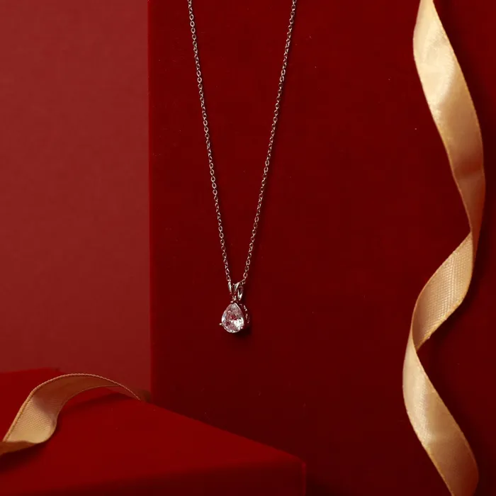 SILVER Necklaces Eternal Glow CZ Silver Pendant Necklace