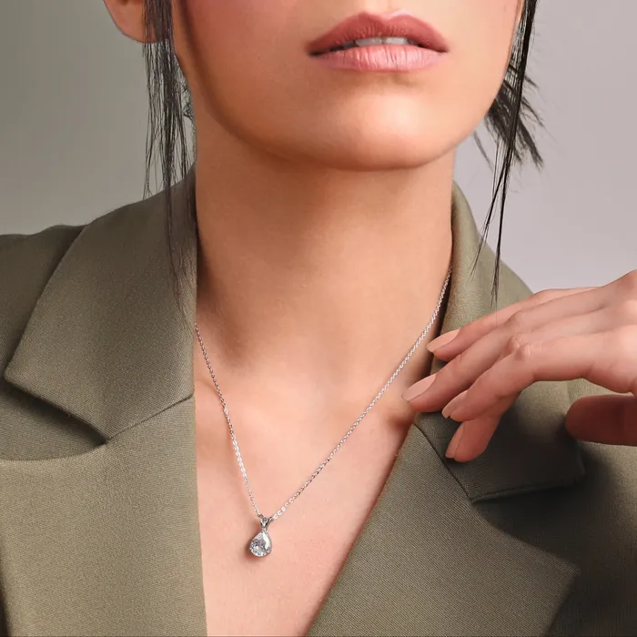 SILVER Necklaces Eternal Glow CZ Silver Pendant Necklace